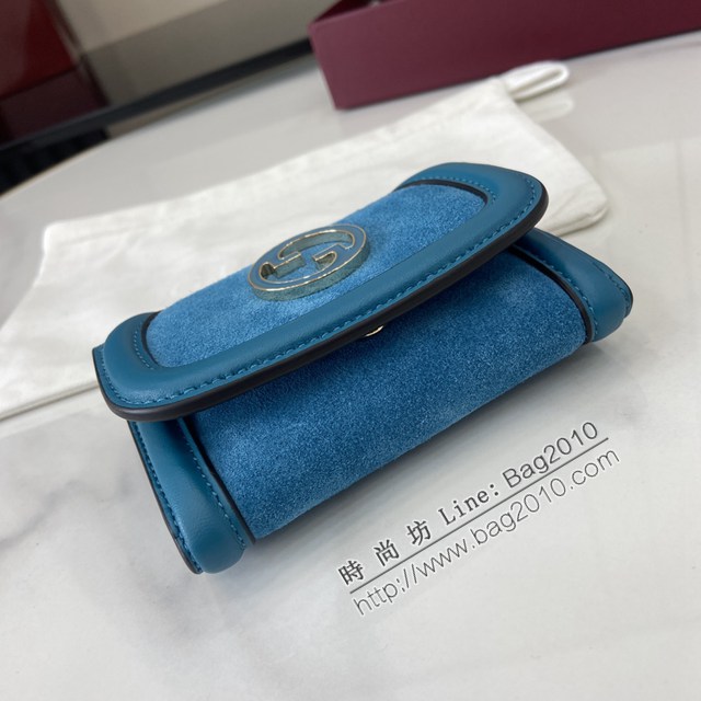 Gucci專櫃古馳最新款圓形互扣式雙G標識卡片夾卡包零錢包 jh2671型號：818795